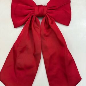 Elegant Red Bow Hair Accessory